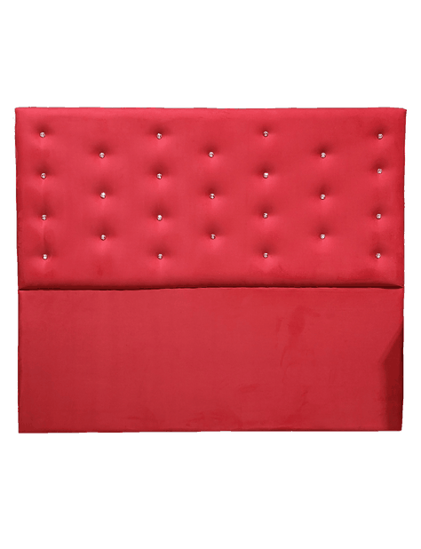 Respaldo Botoné Con Base 2P Rojo Diamante Felpa-0