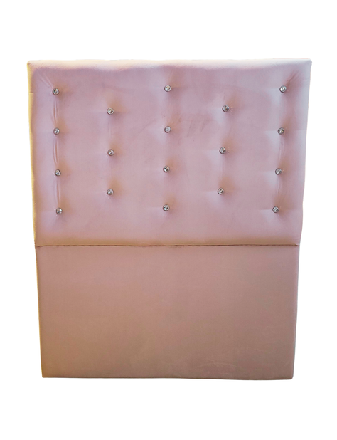 Respaldo 1.5 Rosa Pastel Boton Diamante a piso Muebles Rimar-0