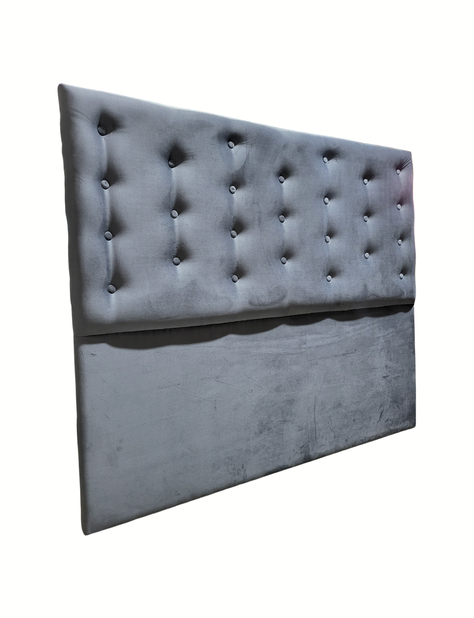 Respaldo Botoné Con Base 2P Gris Medio Felpa-1