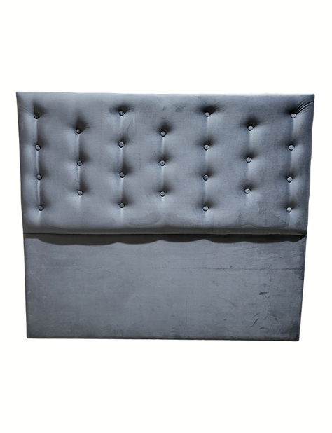 Respaldo Botoné Con Base 2P Gris Medio Felpa-3