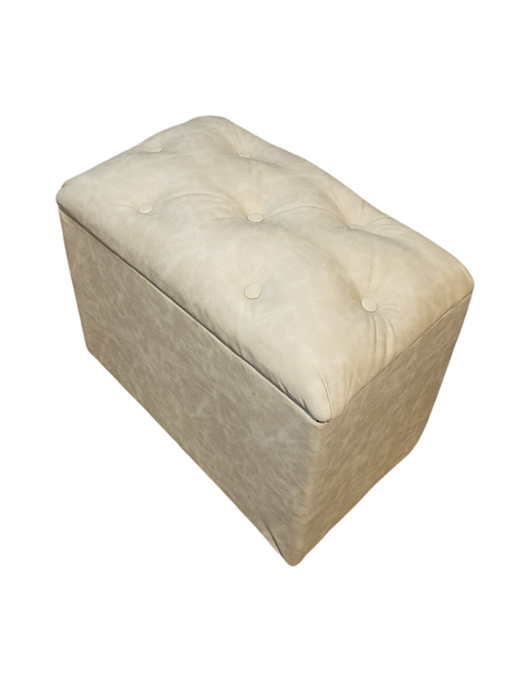 Baúl Botone Beige Eco Cuero 60x40x40x50 Muebles Rimar-4