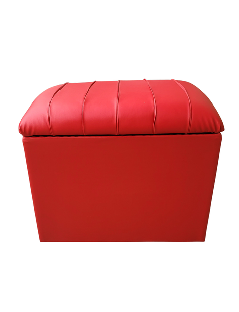 Baúl Tubular Rojo Eco Cuero Muebles Rimar-0