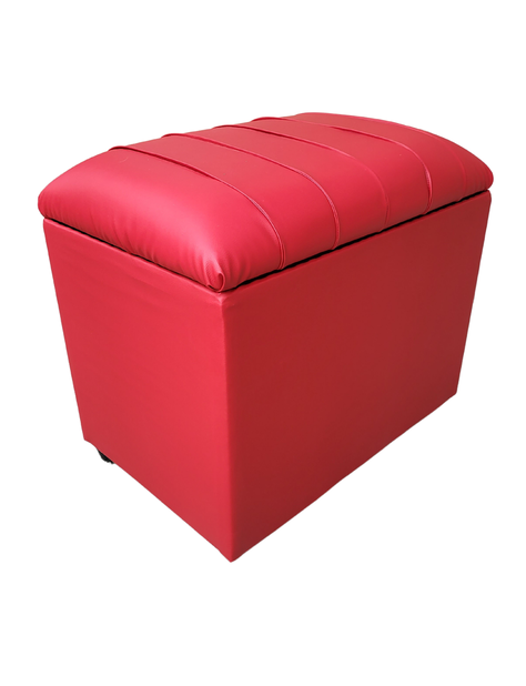 Baúl Tubular Rojo Eco Cuero Muebles Rimar-1