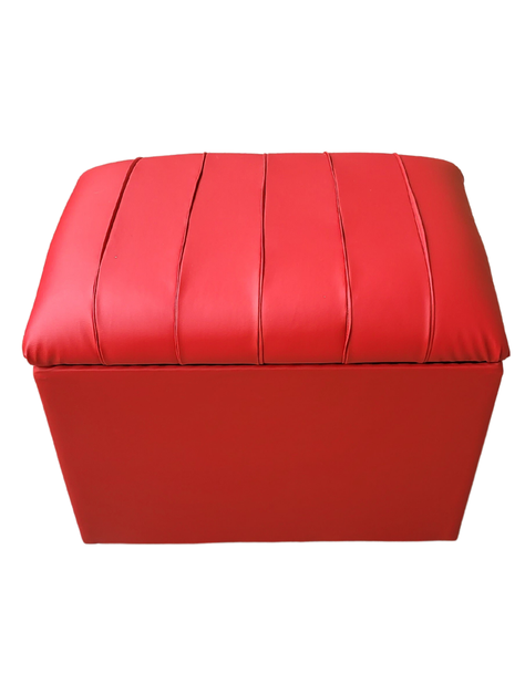 Baúl Tubular Rojo Eco Cuero Muebles Rimar-3
