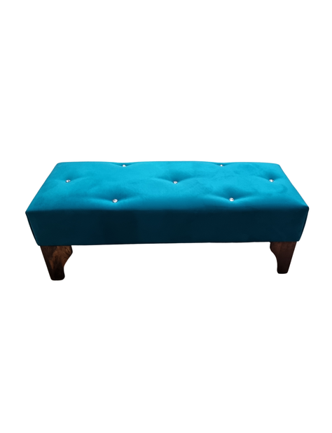 Banqueta Botone Lake Felpa Diamante Muebles Rimar-0