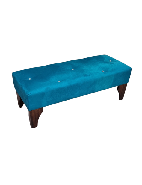 Banqueta Botone Lake Felpa Diamante Muebles Rimar-2