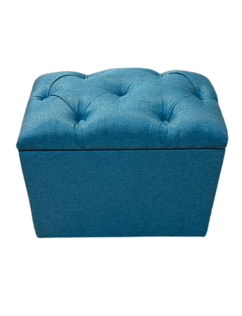 Banqueta Baul Capitoné Turquesa Lino-4