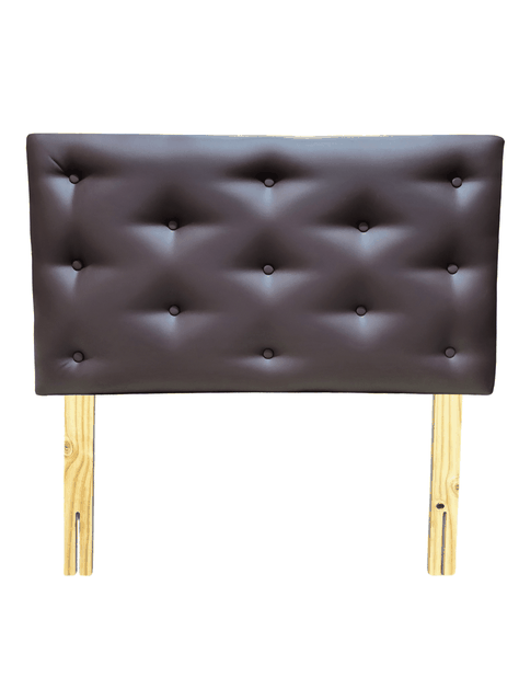 Respaldo 1.5 Plazas Botone Cafe Moro Eco Cuero Muebles Rimar-0