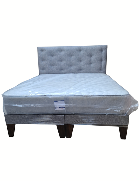 Cama Europea 2Plazas Gris Claro Jaspiado cavancha-0