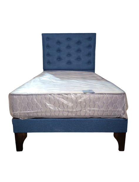 Cama Europea 1.5 Plazas + Respaldo Calipso A Piso -0