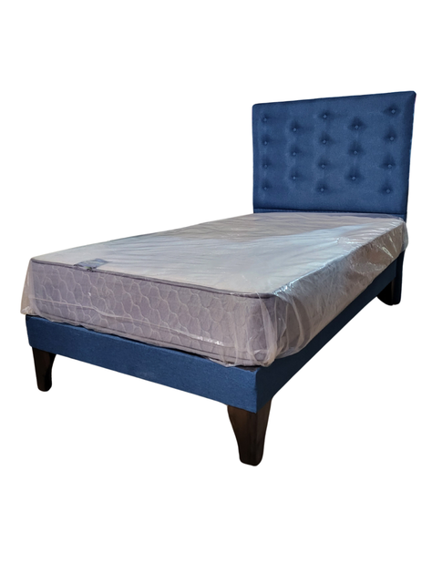 Cama Europea 1.5 Plazas + Respaldo Calipso A Piso -2