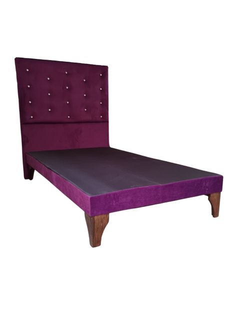 Base Cama Europea 1.5 plazas + Respaldo a Piso Morado Felpa Diamante-1