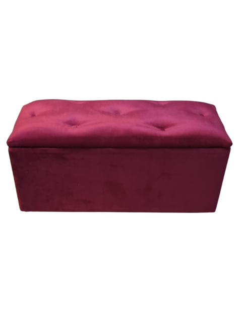 Baul Botone XL Burdeo Felpa  105X40X50X40 Rimar-0
