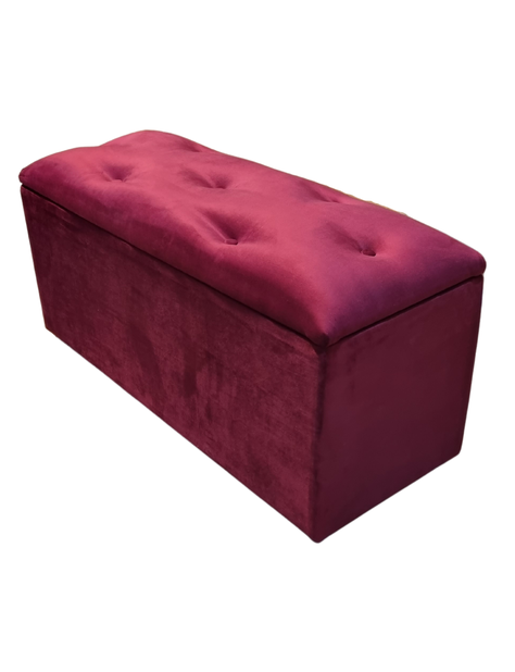 Baul Botone XL Burdeo Felpa  105X40X50X40 Rimar-1
