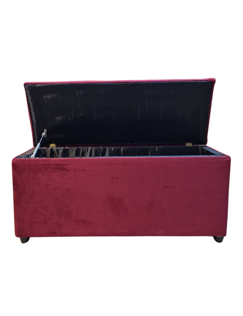 Baul Botone XL Burdeo Felpa  105X40X50X40 Rimar-3