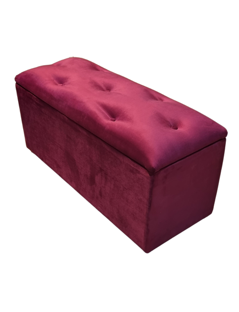 Baul Botone XL Burdeo Felpa  105X40X50X40 Rimar-4