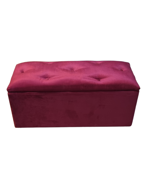 Baul Botone XL Burdeo Felpa  105X40X50X40 Rimar-5