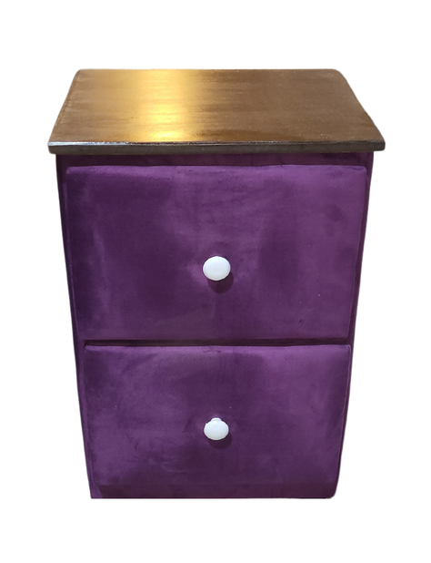 Velador Doble cajon Morado Felpa Rimar-0