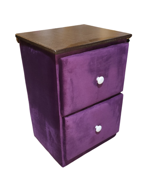 Velador Doble cajon Morado Felpa Rimar-1