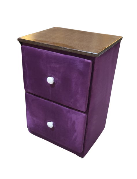 Velador Doble cajon Morado Felpa Rimar-2