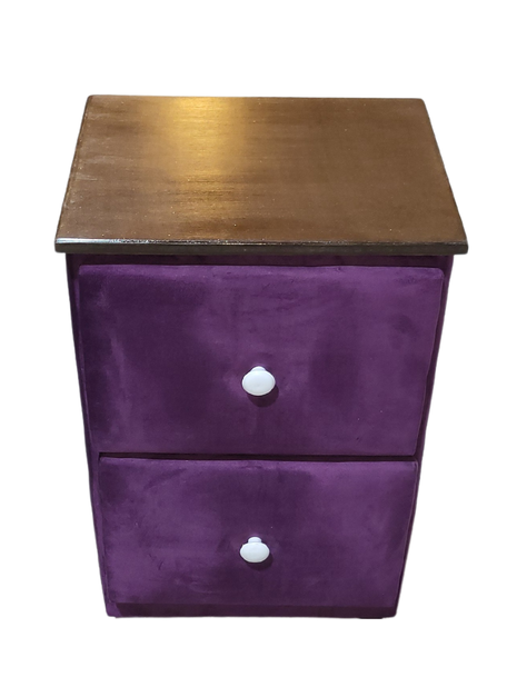 Velador Doble cajon Morado Felpa Rimar-3