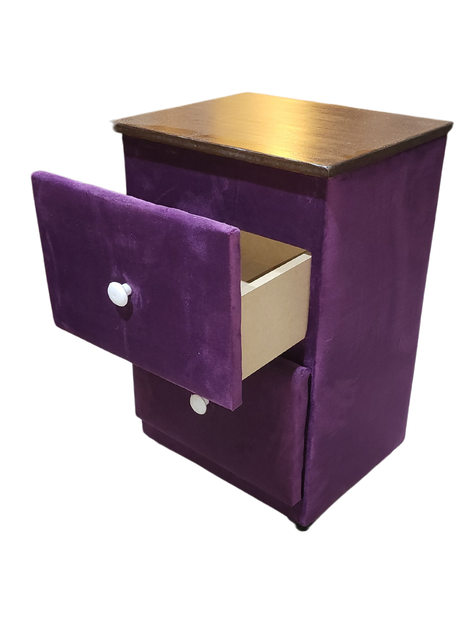 Velador Doble cajon Morado Felpa Rimar-4