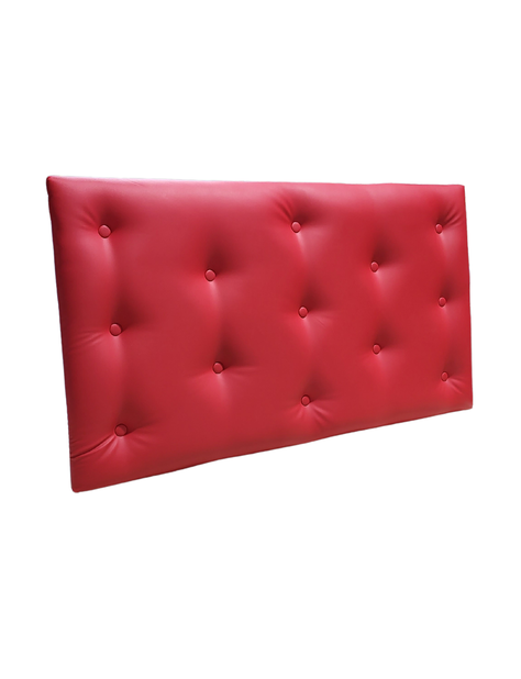 Respaldo 1.5 Plazas Botone Rojo Eco Cuero Muebles Rimar-1