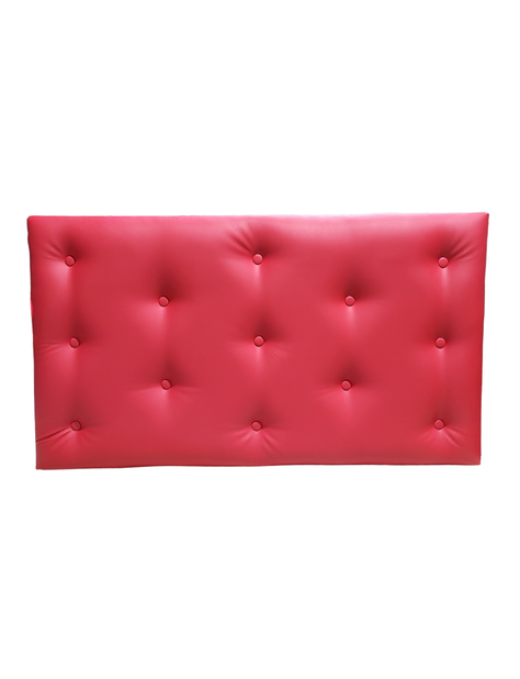 Respaldo 1.5 Plazas Botone Rojo Eco Cuero Muebles Rimar-0