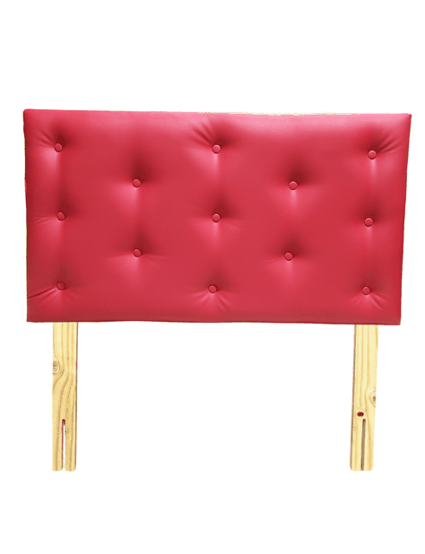 Respaldo 1.5 Plazas Botone Rojo Eco Cuero Muebles Rimar-4