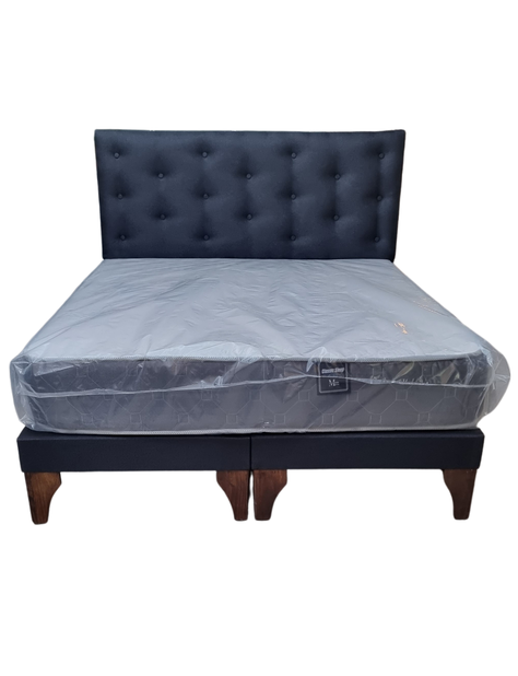 Cama Europea 2plazas Negro Lino-3
