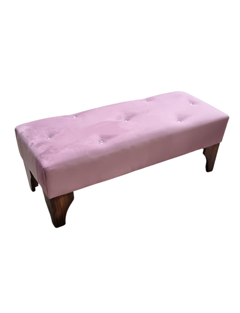 Banqueta Botone Palo Rosa Felpa Diamante -1