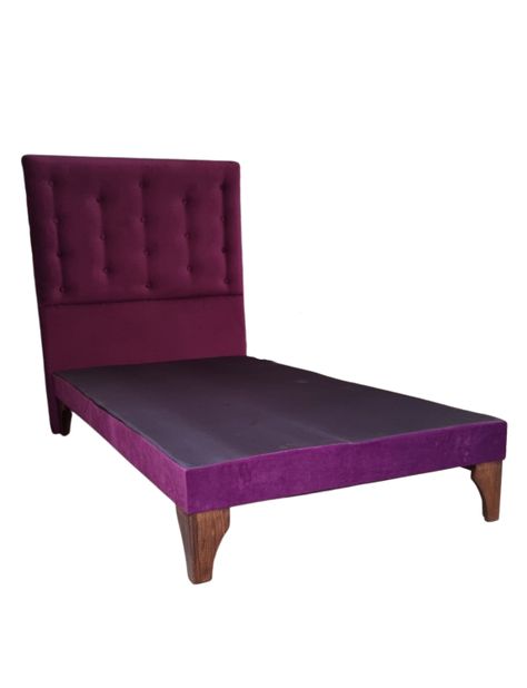 Base Cama Europea 1.5 plazas + Respaldo a Piso Morado Felpa -1