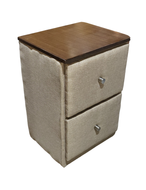 Veladores Doble Cajón Beige Lino Muebles Rimar-1