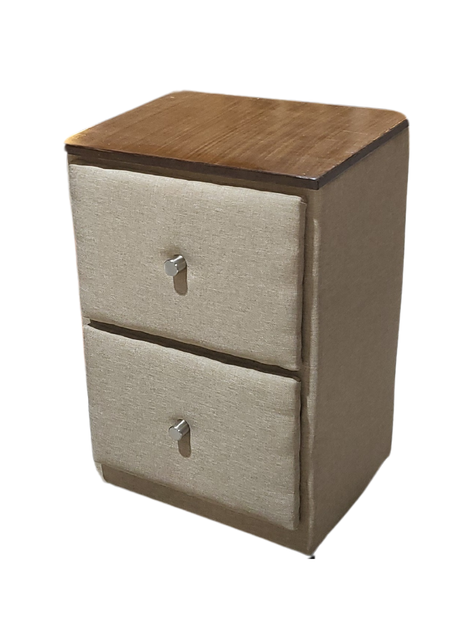 Veladores Doble Cajón Beige Lino Muebles Rimar-2