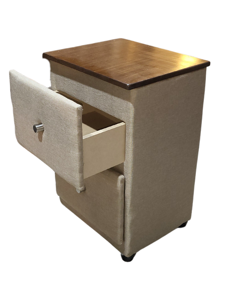 Veladores Doble Cajón Beige Lino Muebles Rimar-3