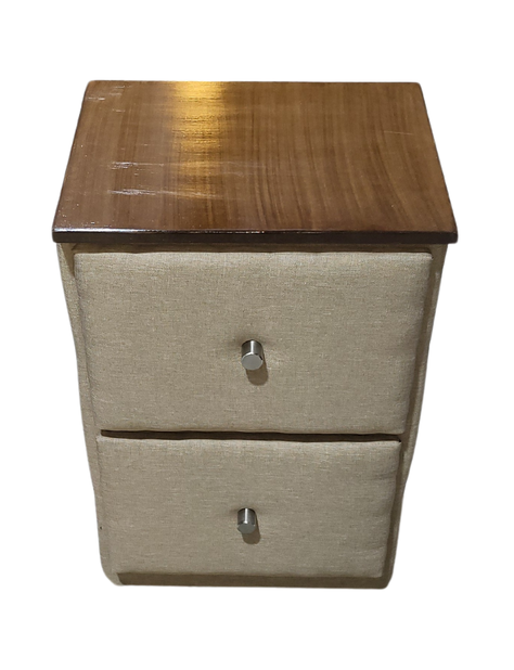 Veladores Doble Cajón Beige Lino Muebles Rimar-4