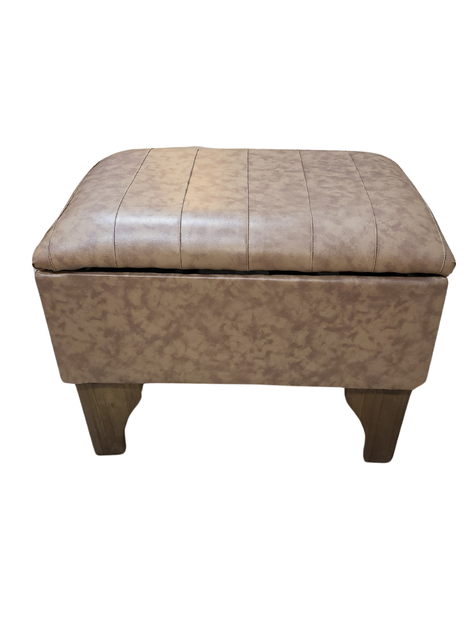 Banqueta Baúl Miel Eco Cuero 60x40x45x20 Muebles Rimar-0