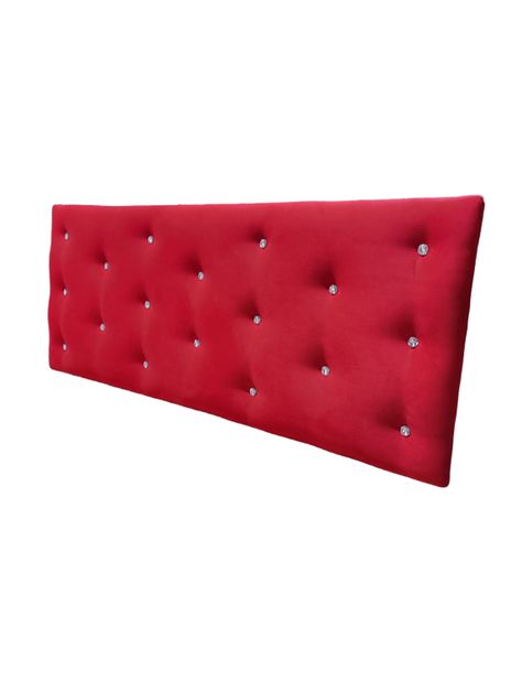RESPALDO 2 PLAZAS ROJO BOTON DIAMANTE FELPA -2