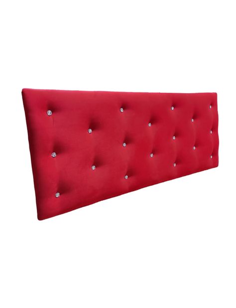 RESPALDO 2 PLAZAS ROJO BOTON DIAMANTE FELPA -1
