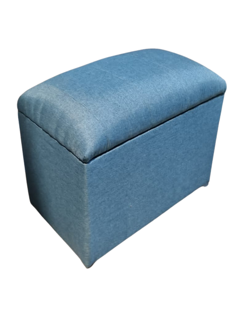 Banqueta Baul Tubular Turquesa Lino 60x35x50 Rimar-1