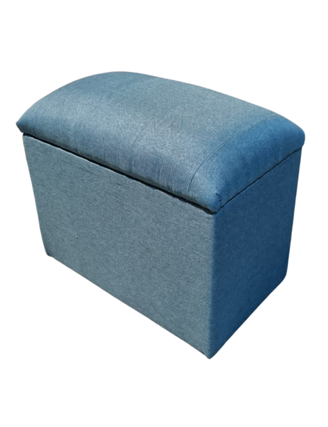 Banqueta Baul Tubular Turquesa Lino 60x35x50 Rimar-2