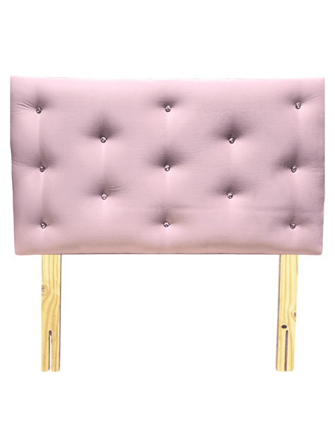 Respaldo 1.5 P Boton Diamante Rosa Pastel Felpa -0