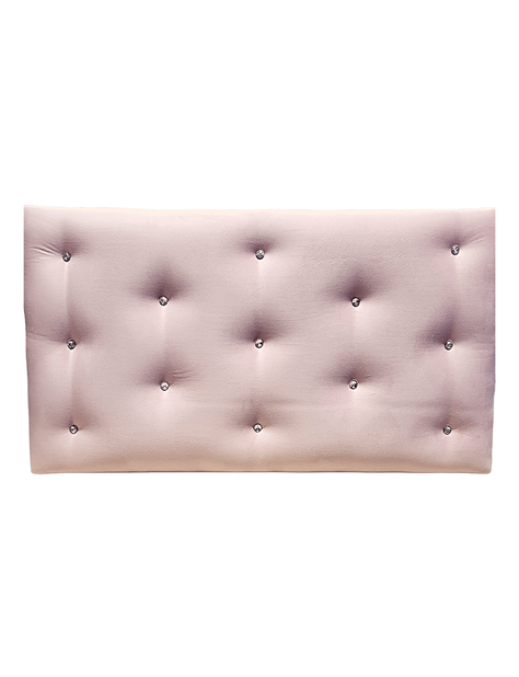Respaldo 1.5 P Boton Diamante Rosa Pastel Felpa -1