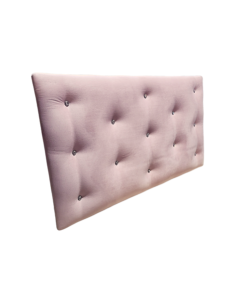 Respaldo 1.5 P Boton Diamante Rosa Pastel Felpa -2