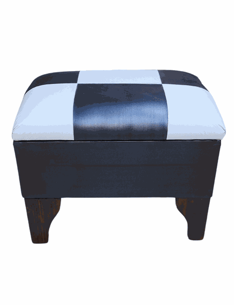 Baúl Bicolor Blanco Dama Eco Cuero 60x40x45x20 Rimar-0