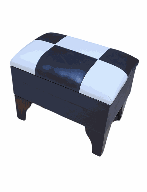 Baúl Bicolor Blanco Dama Eco Cuero 60x40x45x20 Rimar-3