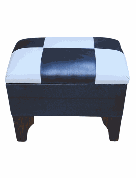 Baúl Bicolor Blanco Dama Eco Cuero 60x40x45x20 Rimar-4
