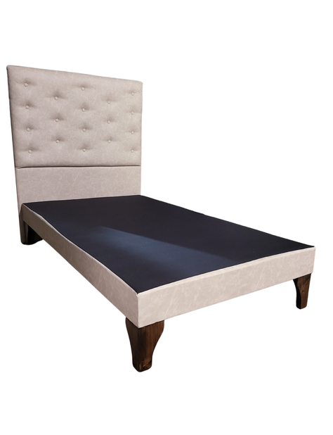 Base Europea 1P Respaldo Beige Jaspiado Eco Cuero a Piso Botone-1