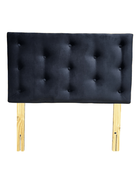 Respaldo 1.5 P Botone Negro Felpa Muebles Rimar-0