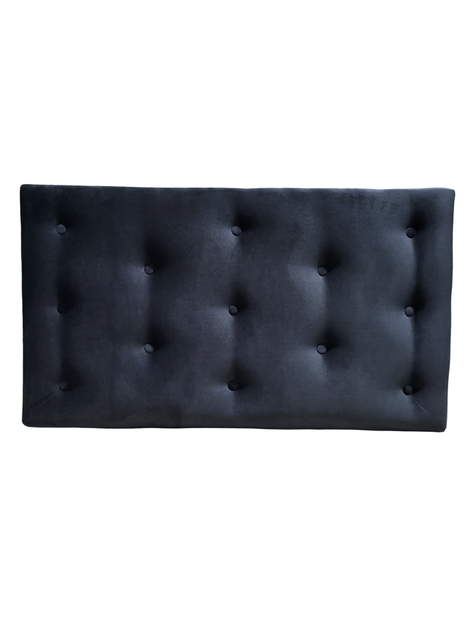 Respaldo 1.5 P Botone Negro Felpa Muebles Rimar-1